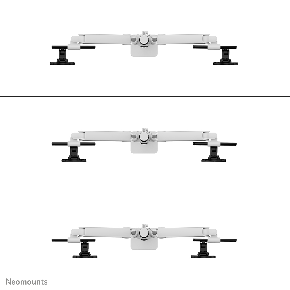 Neomounts DS65S-950WH2 Monitorarm 24-34" - gasveer - Topfix - multi-instelbaar - 180°-stop
